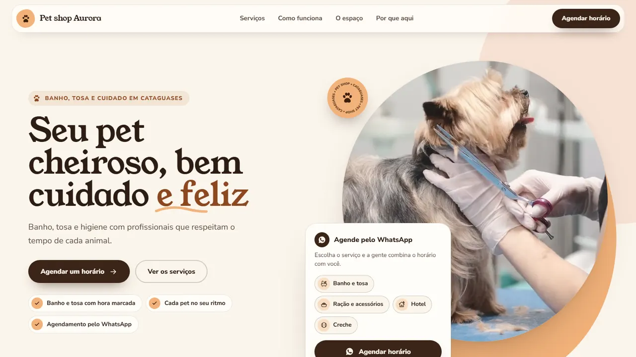 Site de Pet shop